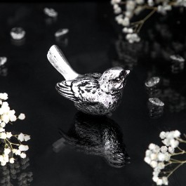 Ручка мебельная Птичка Терра правая Античное серебро
