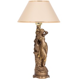 Настольная лампа Девушка с кувшином с абажуром №38 Крем
