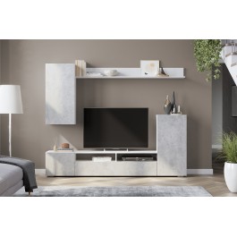 Мебель для гостиной "МГС 4" Белый / Цемент светлый