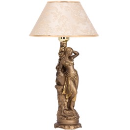 Настольная лампа Девушка с кувшином с абажуром №38 Каледония Айвори