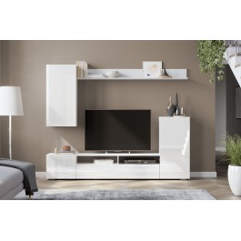 Мебель для гостиной "МГС 4" Белый / Белый глянец