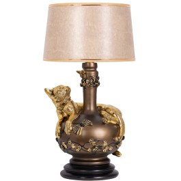 Настольная лампа Агнесса с абажуром Тюссо Игуана Беж